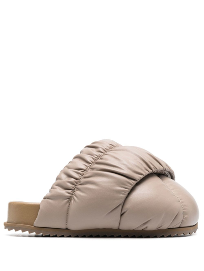 Yume Yume Tent Mule Sandals Woman Beige In Leather In Brown