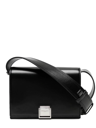 Wooyoungmi Black Leather Crossbody Messenger Bag In Black 631b