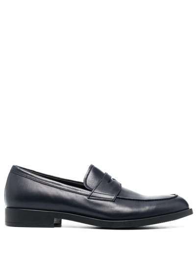 Fratelli Rossetti Leather Penny Loafers In Blau