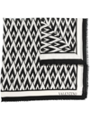 Valentino Monogram-jacquard Cashmere Scarf In Black
