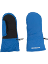 Off-white Bounce Logo-print Padded Shell Ski Mittens In Blau