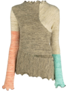Andersson Bell Melani Colorblock Cut-out Turtleneck Sweater In Nude