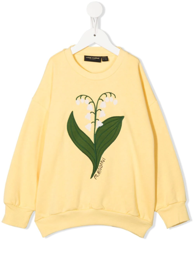 Mini Rodini Kids Yellow Lily Of The Valley Sweatshirt