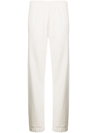 Ganni Software Recycled Cotton-blend Track Pants In White