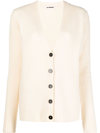 Jil Sander Button-up Knitted Cardigan In Beige