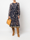 Semicouture Floral-print Midi Dress In Blue