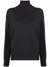Brunello Cucinelli Roll Neck Cashmere-knit Sweater In Grey