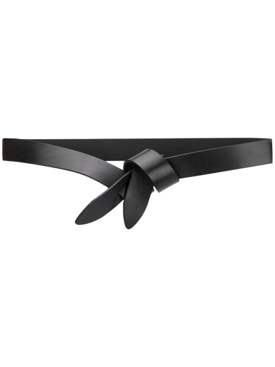 Isabel Marant Leather Lecce Knotted Belt In Black