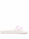 Ferragamo Groovy Rubber Sandals In White