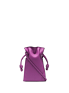 Loewe Flamenco Pocket Mini Drawstring Crossbody Bag In Violet
