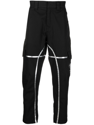 Ferrari Contrasting Metallic-trim Trousers In Black