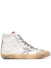 Golden Goose Francy High Top Leather Sneakers In White