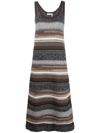 Chloé Sleeveless Chunky Striped Knitted Maxi Dress In Multicolor