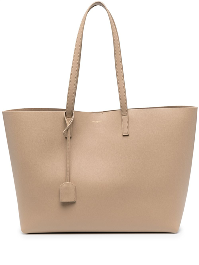 Saint Laurent Shopping Large Leather Tote In Neutrals