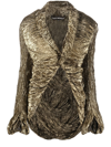 Junya Watanabe Crinkled Metallic Taffeta Jacket In Gold