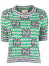 Gucci Green & Purple Maxi Gg Sweater In Green