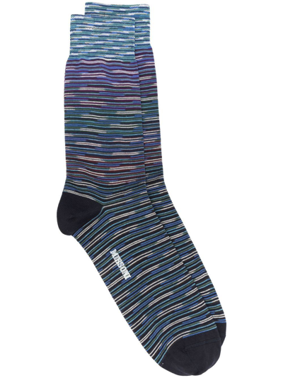 Missoni Logo Striped Socks In Multicolor