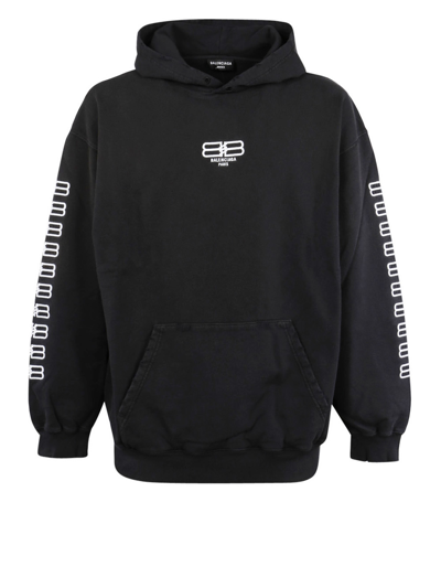 Balenciaga Bb Logo Sweatshirt In Black