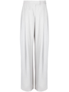 Emporio Armani High-waisted Wide Leg Trousers In White