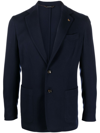 Colombo Wool Single-breasted Jacket In Blue