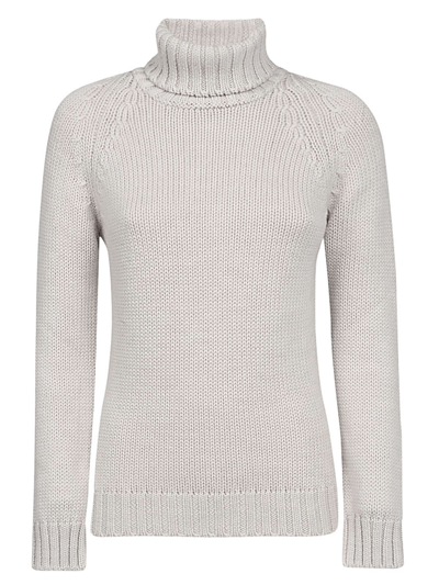 Base Rib Knit Turtleneck Cropped Sweater In Grey