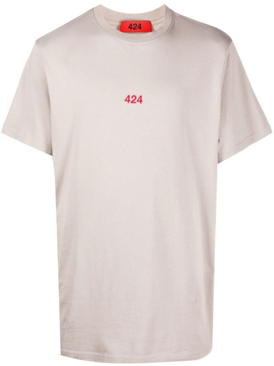 424 Logo Crew-neck T-shirt In Grey