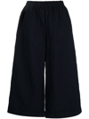 Daniela Gregis Wide-leg Cropped Cotton Trousers In Blue