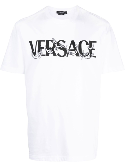 Versace White Barocco Silhouette T-shirt