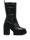 PALOMA BARCELO’ LEATHER HEEL ANKLE BOOTS