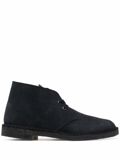 Clarks Desert Boot Suede Ankle Boots In Blue