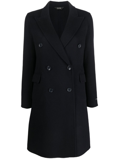 Palto' Wool Blend Double-breasted Coat In Blue