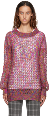 ANNA SUI MULTICOLOR BOATNECK SWEATER