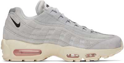 Nike Gray Air Max 95 Low-top Sneakers In Grey Fog/pink Foam -