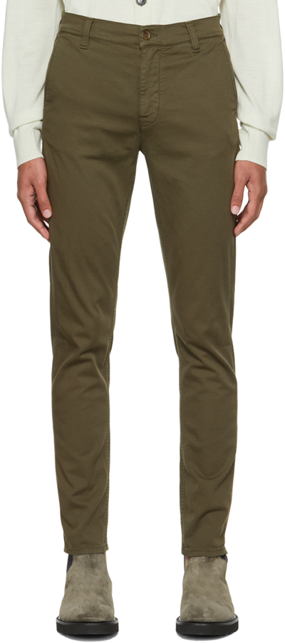 Nudie Jeans Easy Alvin Regular-fit Organic Stretch-cotton Trousers In Olive