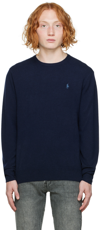 Polo Ralph Lauren Embroidered-logo Crew Neck Jumper In Hunter Navy