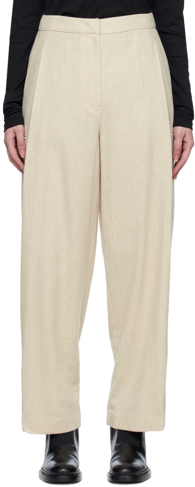 Le17septembre Beige Side Pocket Trousers In Ivory