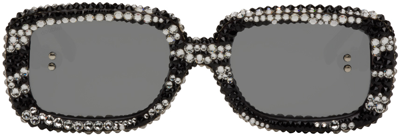 Doublet Black 817 Blanc Lnt Edition Decorated Frame Sunglasses In Zebra/black