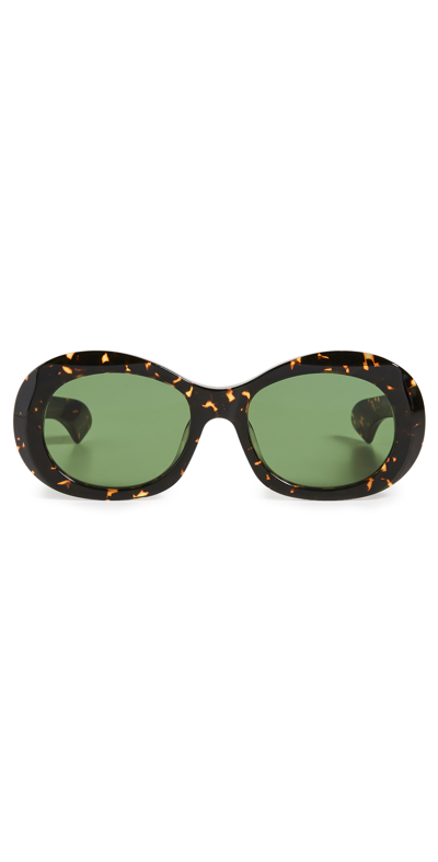 Karen Walker Parlour Sunglasses In Cracked Tort/grass Mono