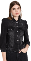 Retroféte Ada Cropped Denim Jacket In Black