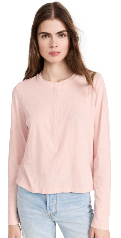 Z Supply Liya Henley Tee In Shell Pink