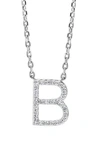 Effy Sterling Silver Pavé Diamond 'b' Initial Pendant Necklace In White