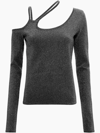 Jw Anderson Asymmetric-cutout Stretch-jersey Top In Grey
