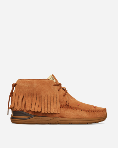 Visvim Fbt Shaman-folk Fringed Beaded Suede Boots In Brown