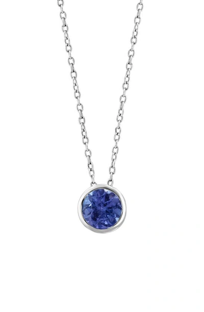 Effy Sterling Silver Round Tanzanite Pendant Necklace In Purple