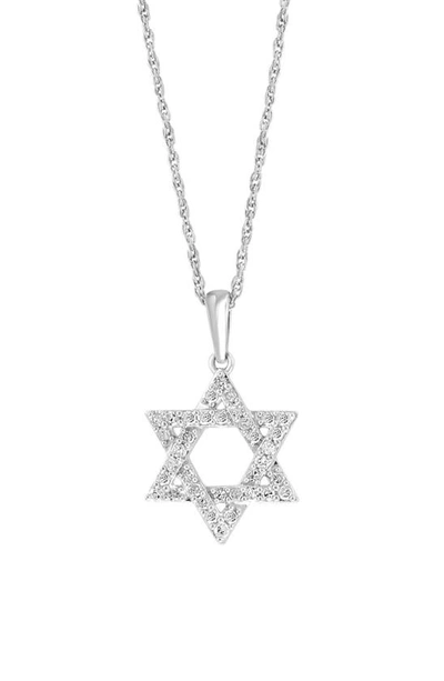 Effy Sterling Silver Pavé Diamond Star Of David Pendant Necklace In White