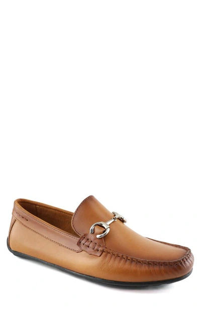 Marc Joseph New York Norman St. Moc Driver In Tan Napa/ Silver Buckle