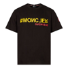 Moncler Man Black T-shirt With Contrast Logo