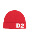 Dsquared2 Logo-print Knitted Hat In Red
