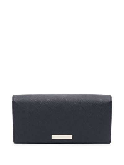 Agnès B. Grained-leather Purse In Blue