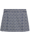 Gucci Kids' Logo-print Pleated Cotton-blend Mini Skirt 4-12 Years In Blue